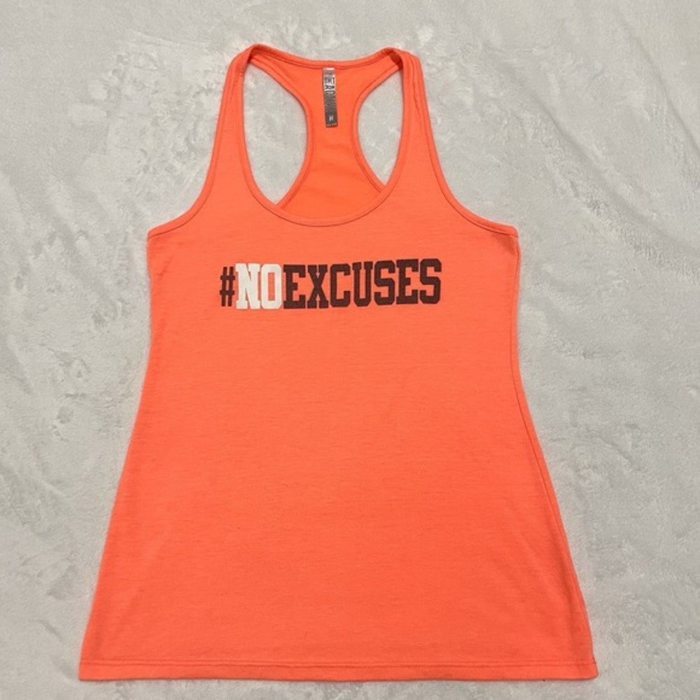 OMT Active Bright Orange Racerback Tank Top No Excuses Women's Size Medium‎